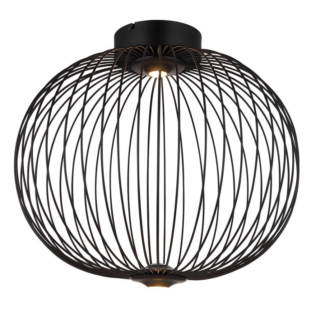 Black ceiling lamp Galway single cage Ø 50cm Globo 9007371468331