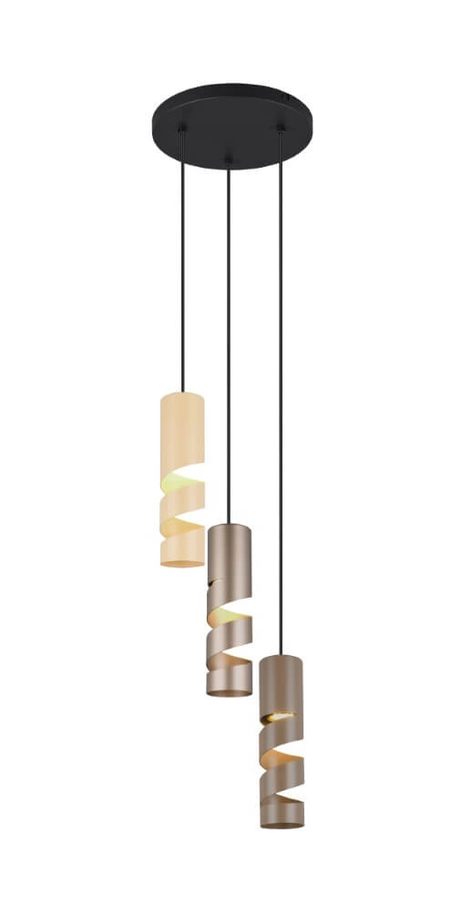 Vide tube pendant lamp Stream brown tones