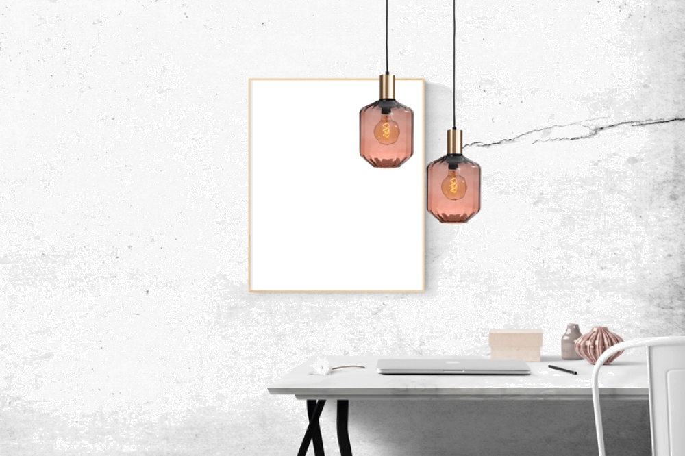 Hanging lamp gold Porto with Jagger red glass - Ø 19cm Masterlight 8718121269214