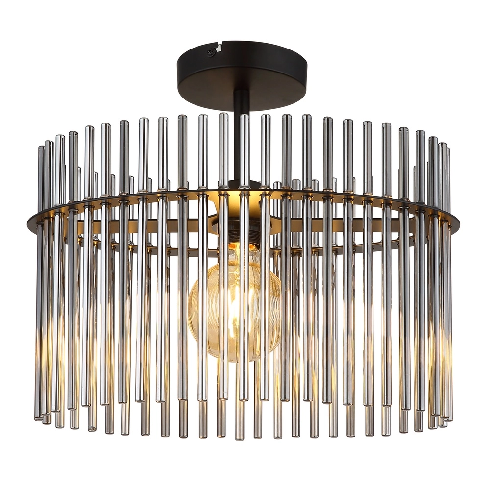 Ceiling lamp Gorley Single black with glass rods Globo 9007371525621