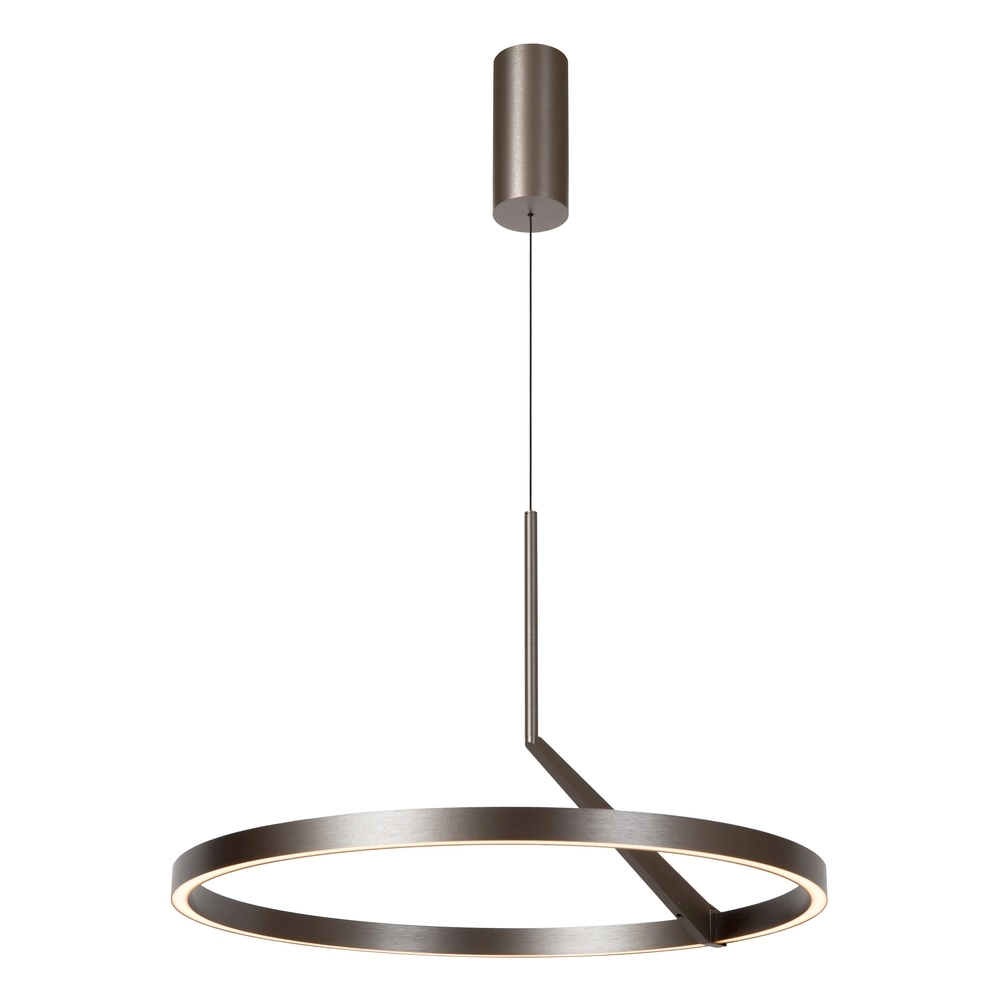 Sleek LED pendant light Applause Brushed metal - Ø 60cm