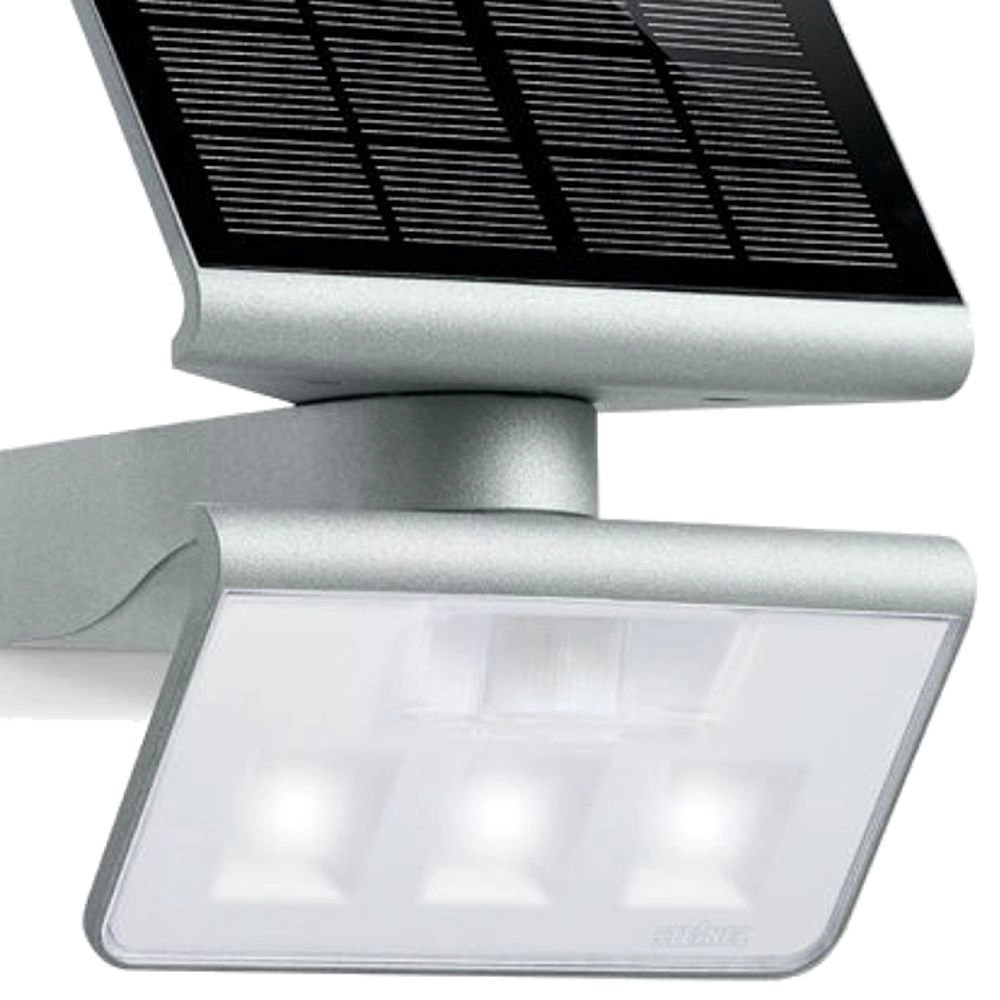 Solar wall light with sensor X Solar L-S silver grey Steinel 4007841671013