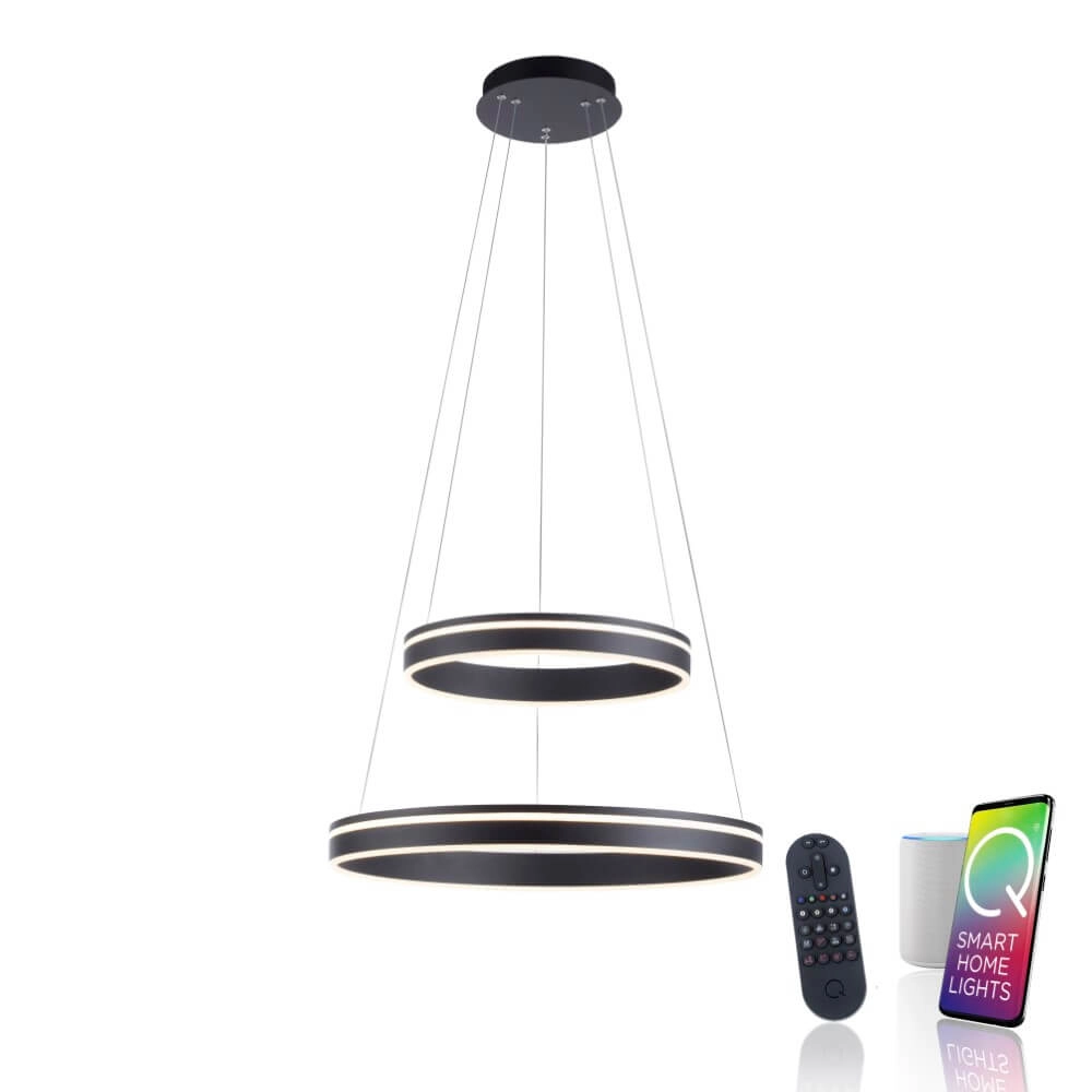 Pendant lamp Q-Vito Ø 59cm anthracite Paul Neuhaus 4012248367445