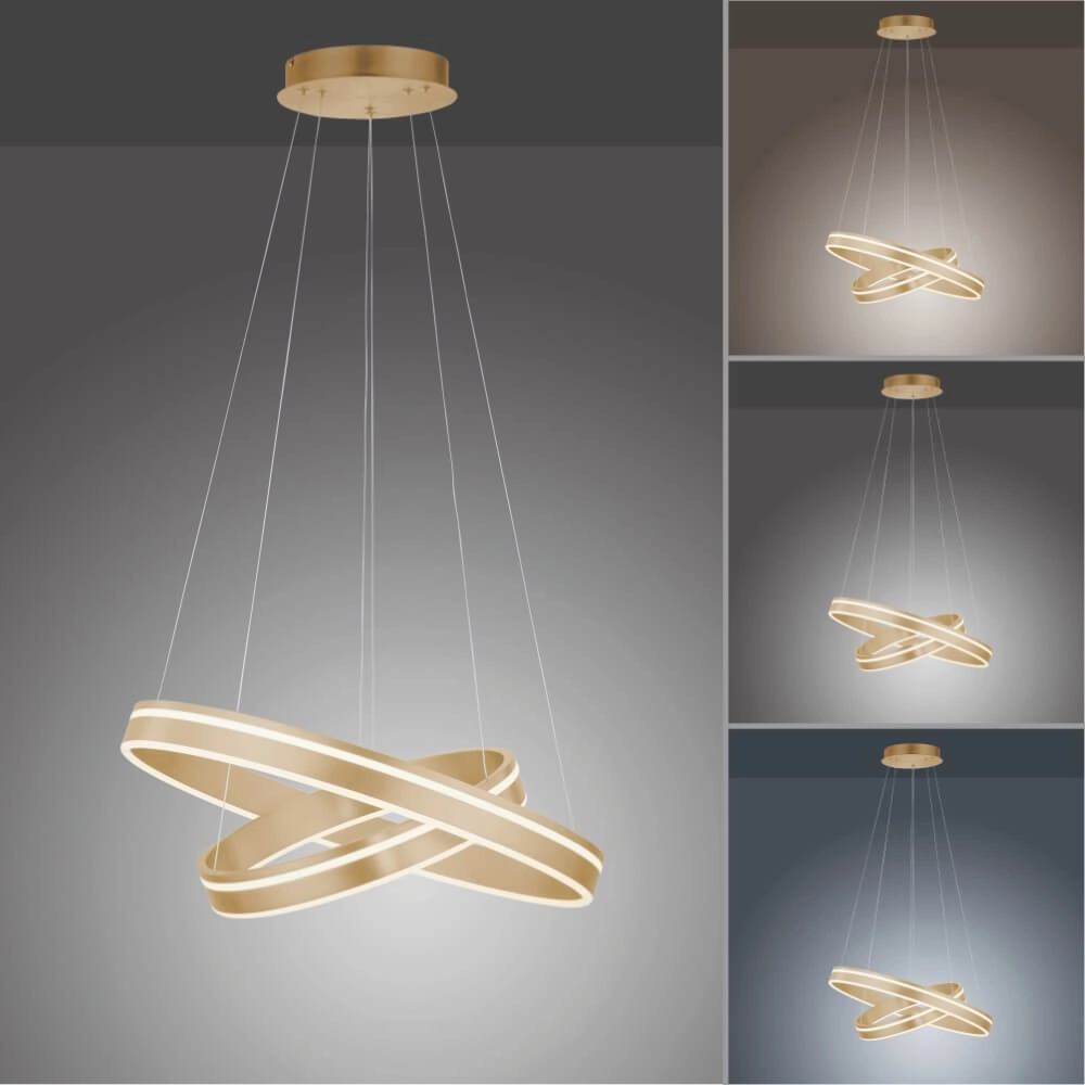 Pendant lamp Q-Vito Ø 59cm brass Paul Neuhaus 4012248357781