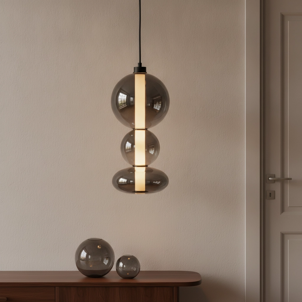 Pendant lamp Bally smoke glass 45.5cm