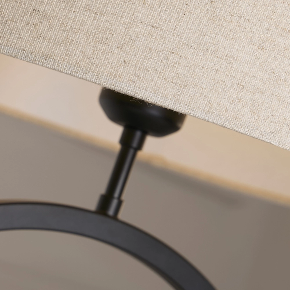 Table lamp Elegant black with cream shade Searchlight 5053423305486