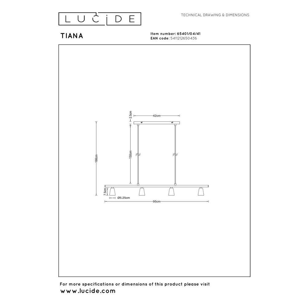 Design pendant lamp Tiana taupe Lucide 5411212650436
