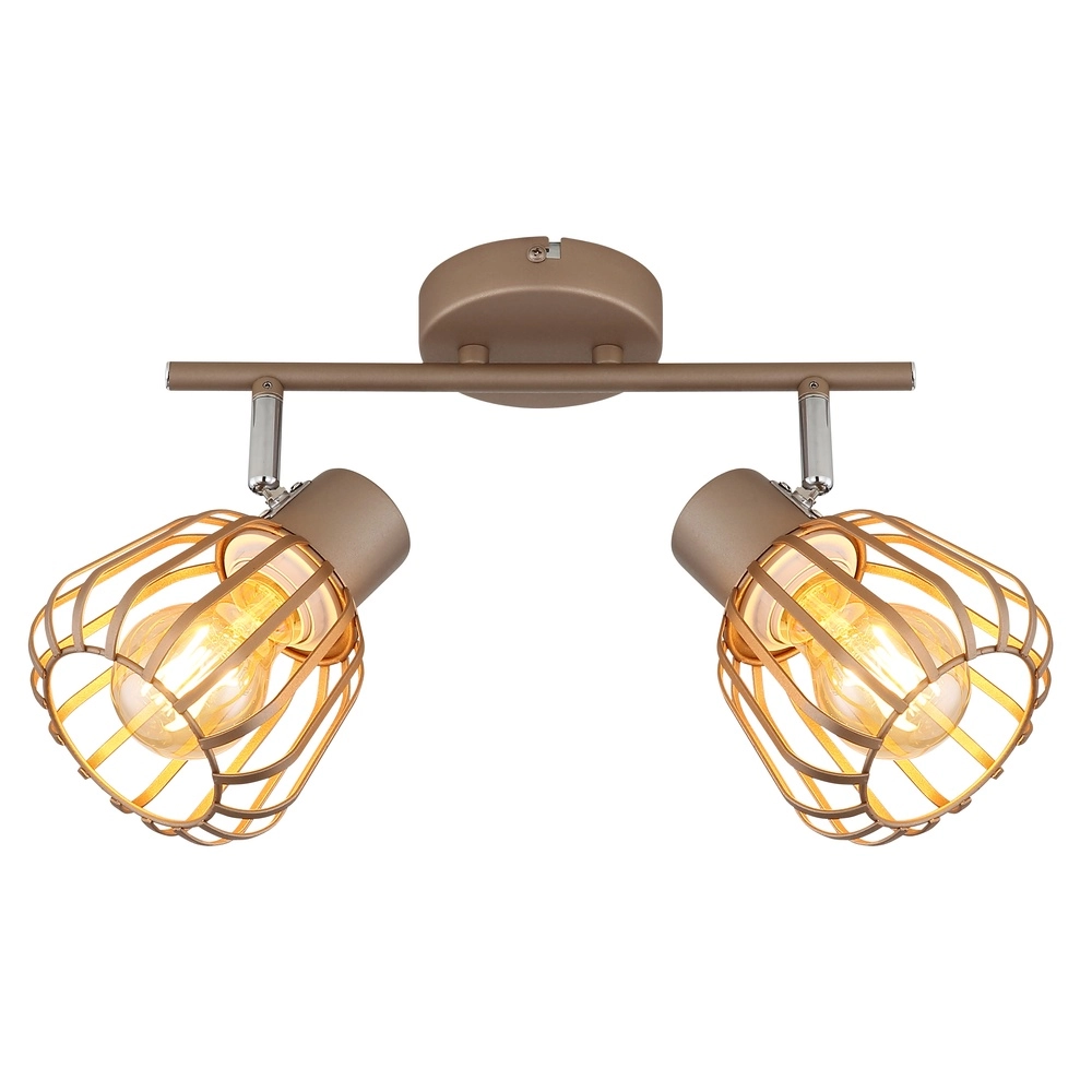 Ceiling lamp Olin 2-light coffee brown Globo 9007371586578