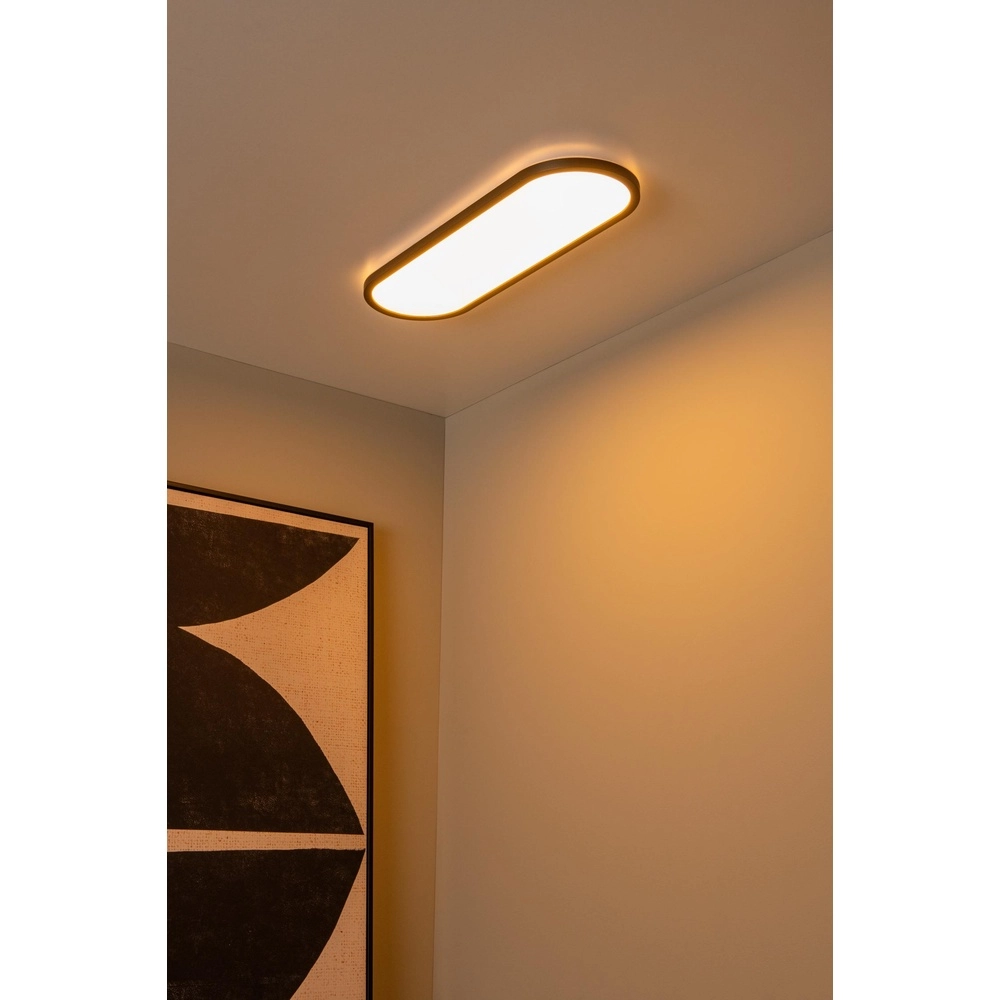 Oval ceiling light Elly black 24W Lucide 5411212071811