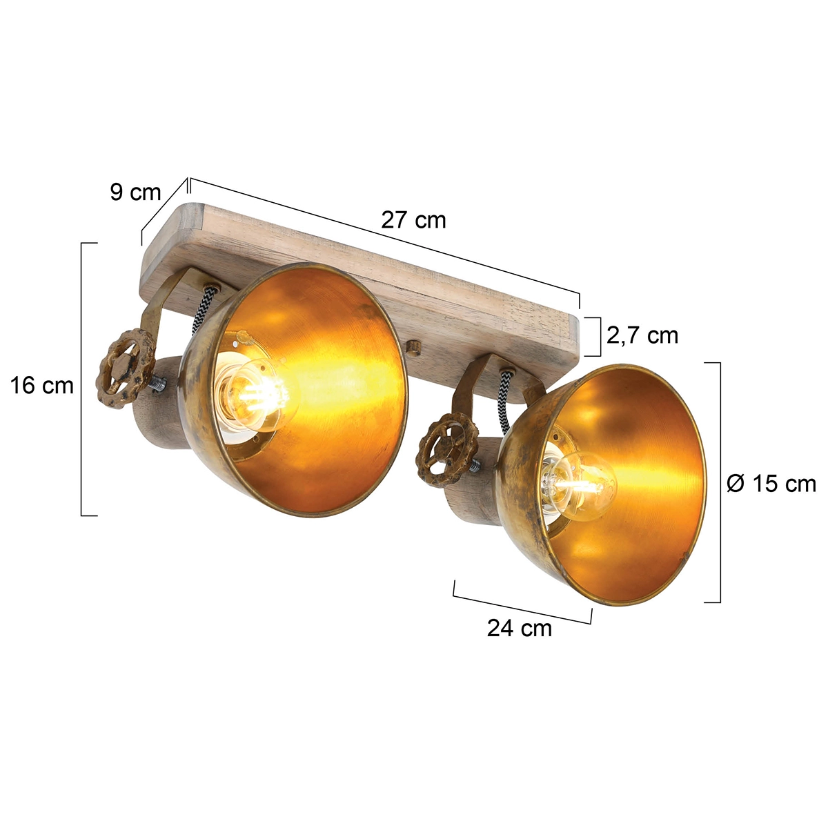 Double surface-mounted spotlight Gearwood industrial Steinhauer 8712746135039