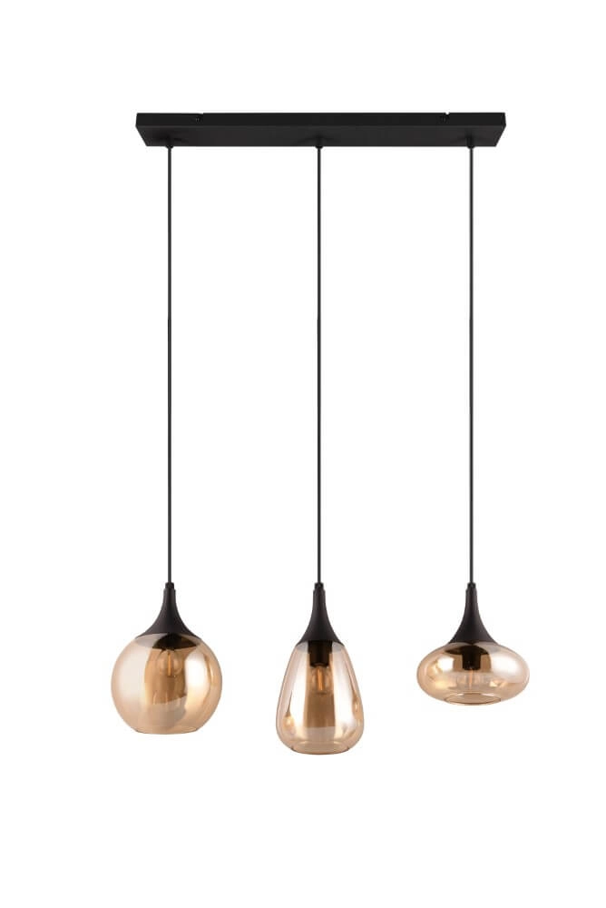 3-light pendant lamp Lumina with amber glass Trio 4017807597080