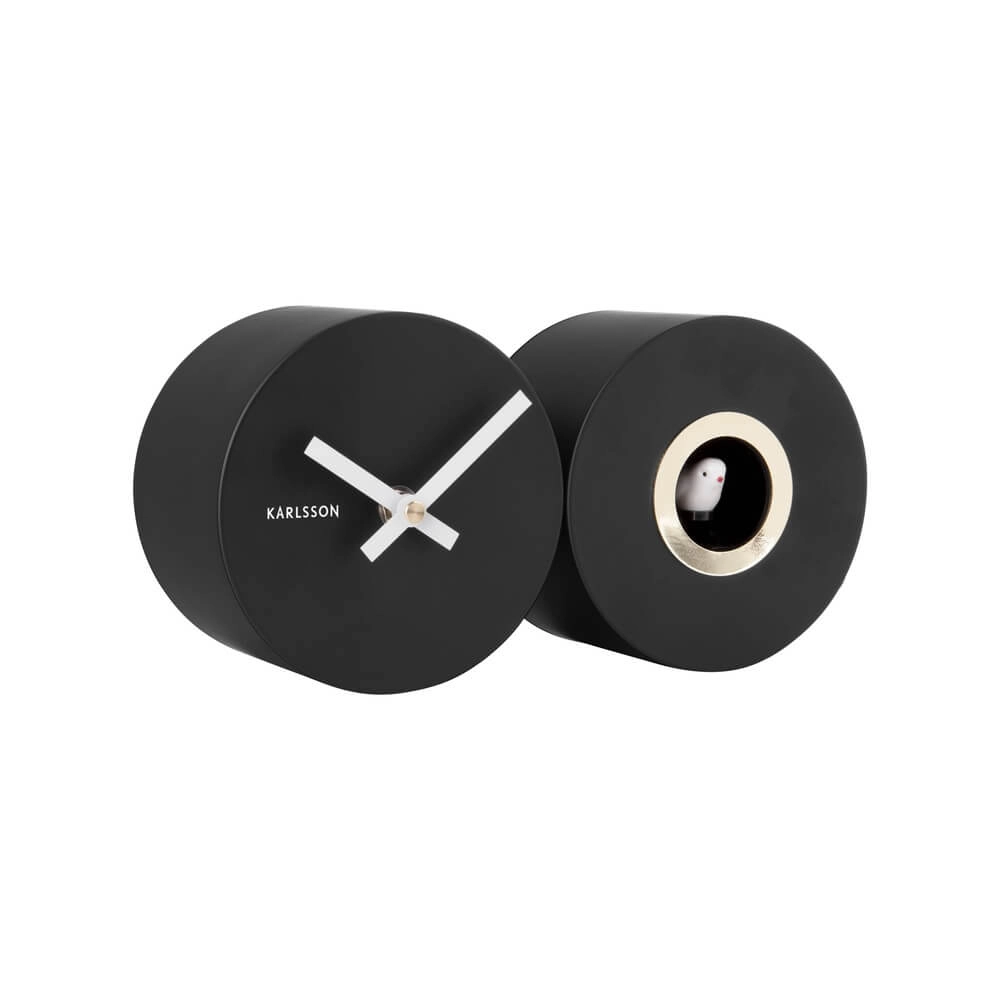Wall Clock Duo Cuckoo black Karlsson 8714302697982