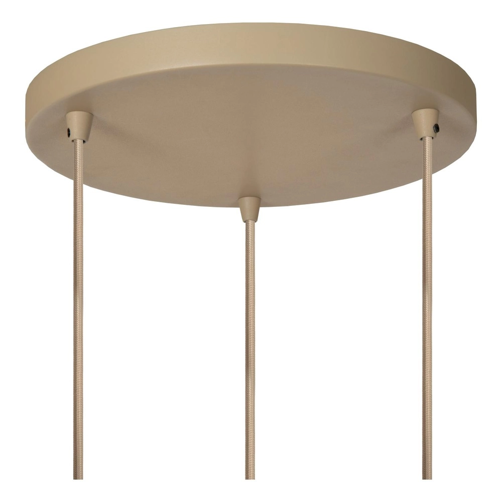 3-light pendant lamp Esterel sand brown mini GU10 round Lucide 5411212212344