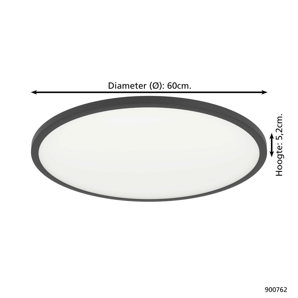 Smart Slim Ceiling Light Sarsina-Z Ø 60cm - black Eglo 9008606264070