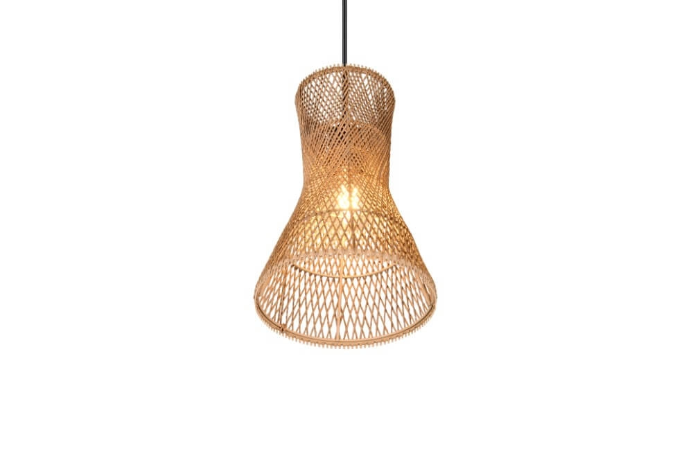 Design pendant lamp Bijou black with rattan Ø20cm Trio 4017807637304