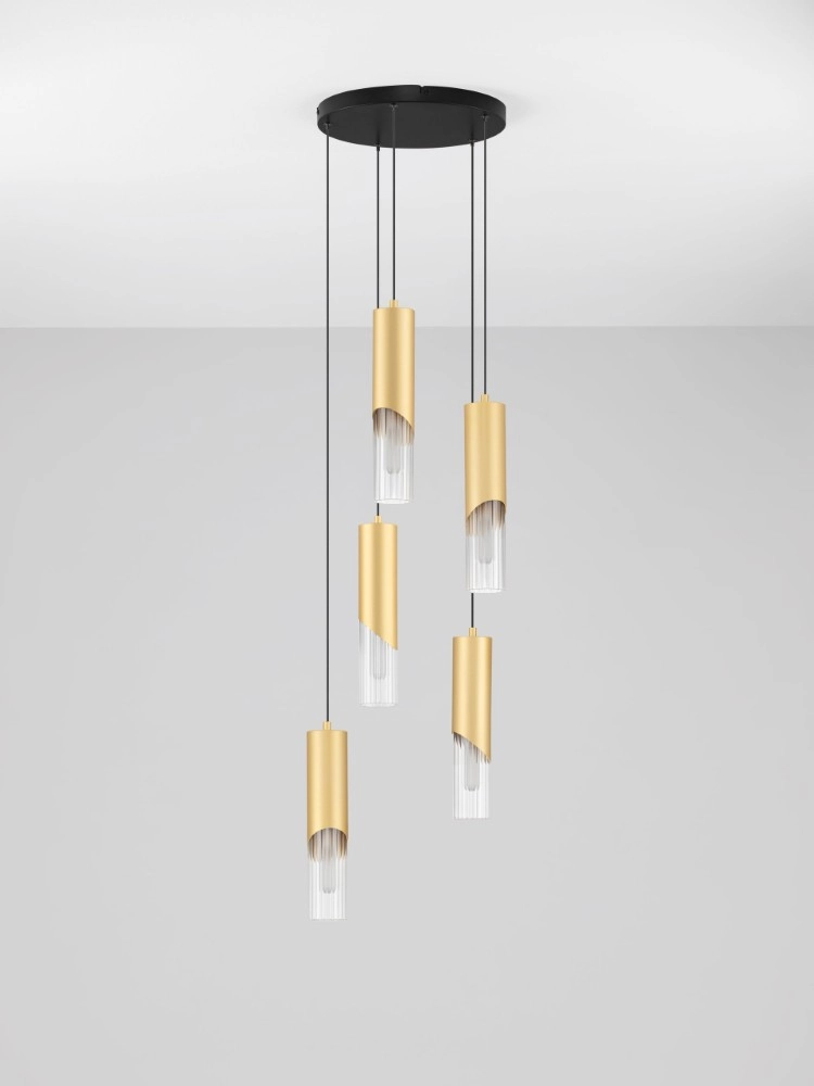 Design pendant lamp Modesto Ø 33cm gold 5-lights Lyora 5212063501454