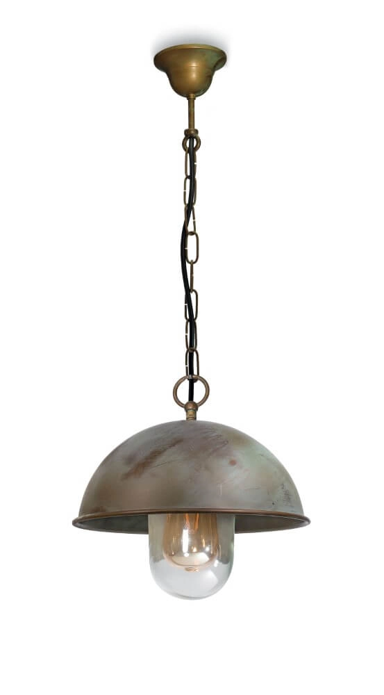 Country Pendant Lamp Circle aged brass