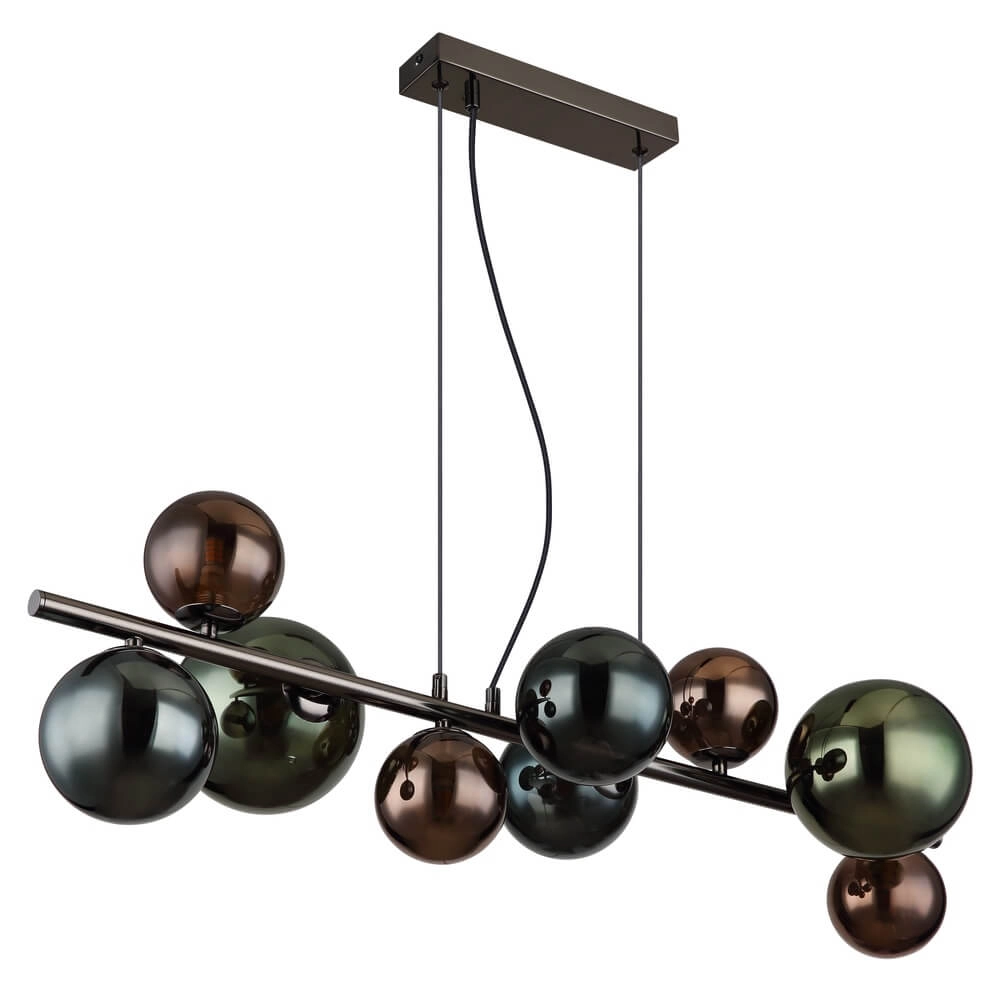 Black pendant lamp Riha Coloured glass 9-lights Globo 9007371456116