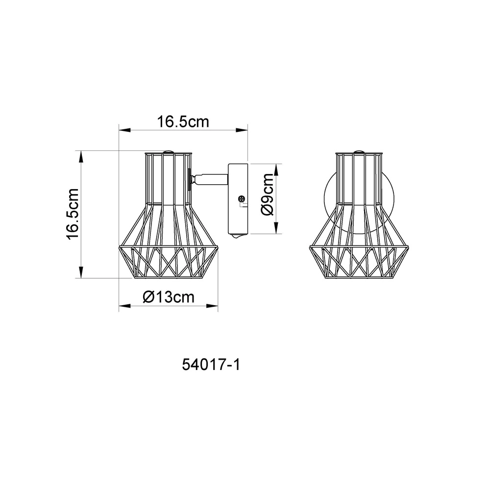 Wall lamp Priska Black Globo 9007371412167