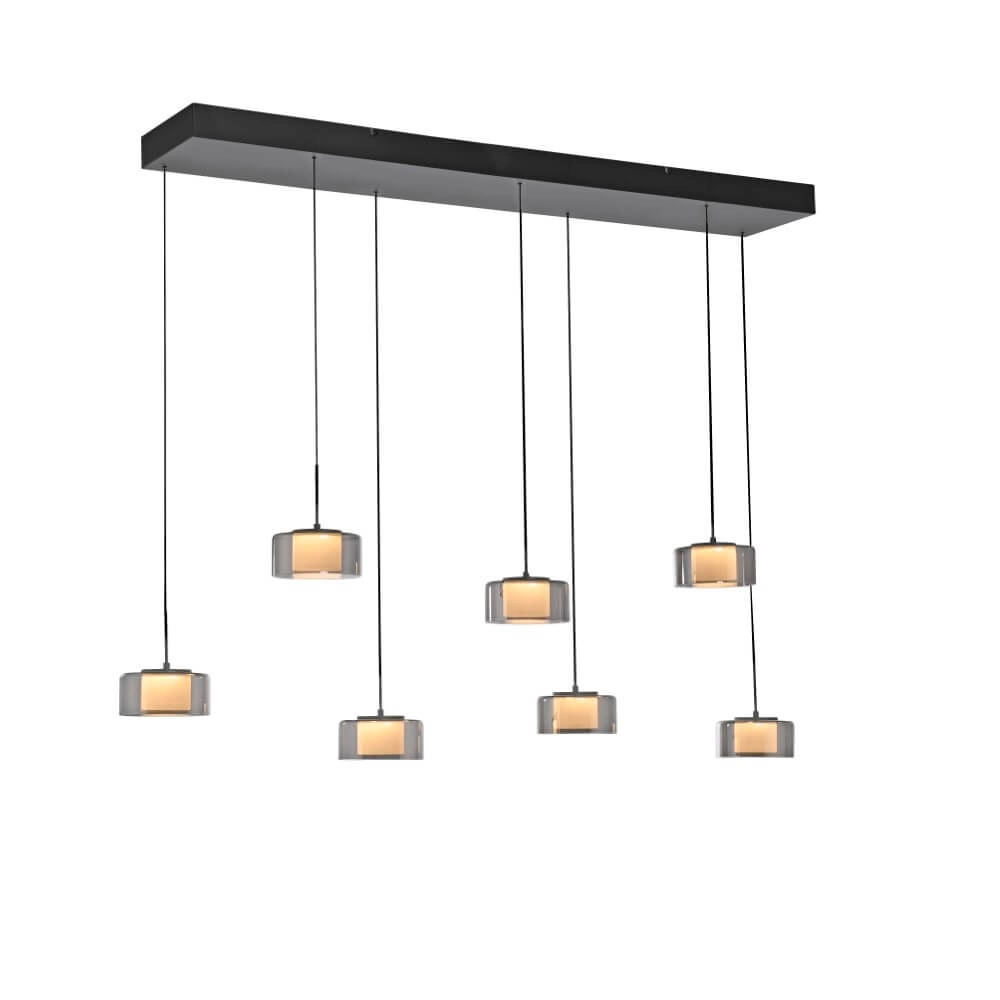 7-light pendant lamp Rika black