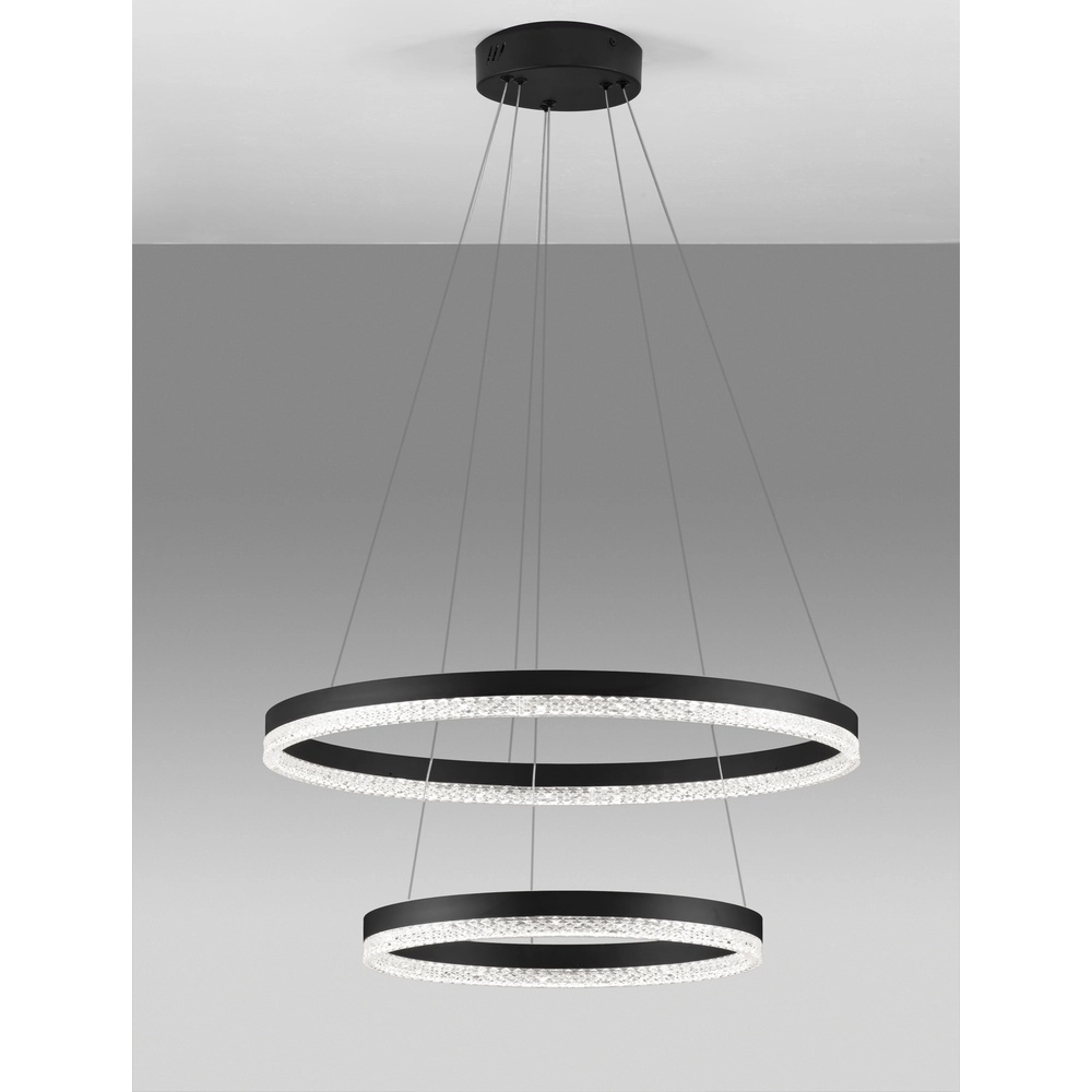 Pendant lamp Adria black Ø 60cm double Lyora 5212017443809