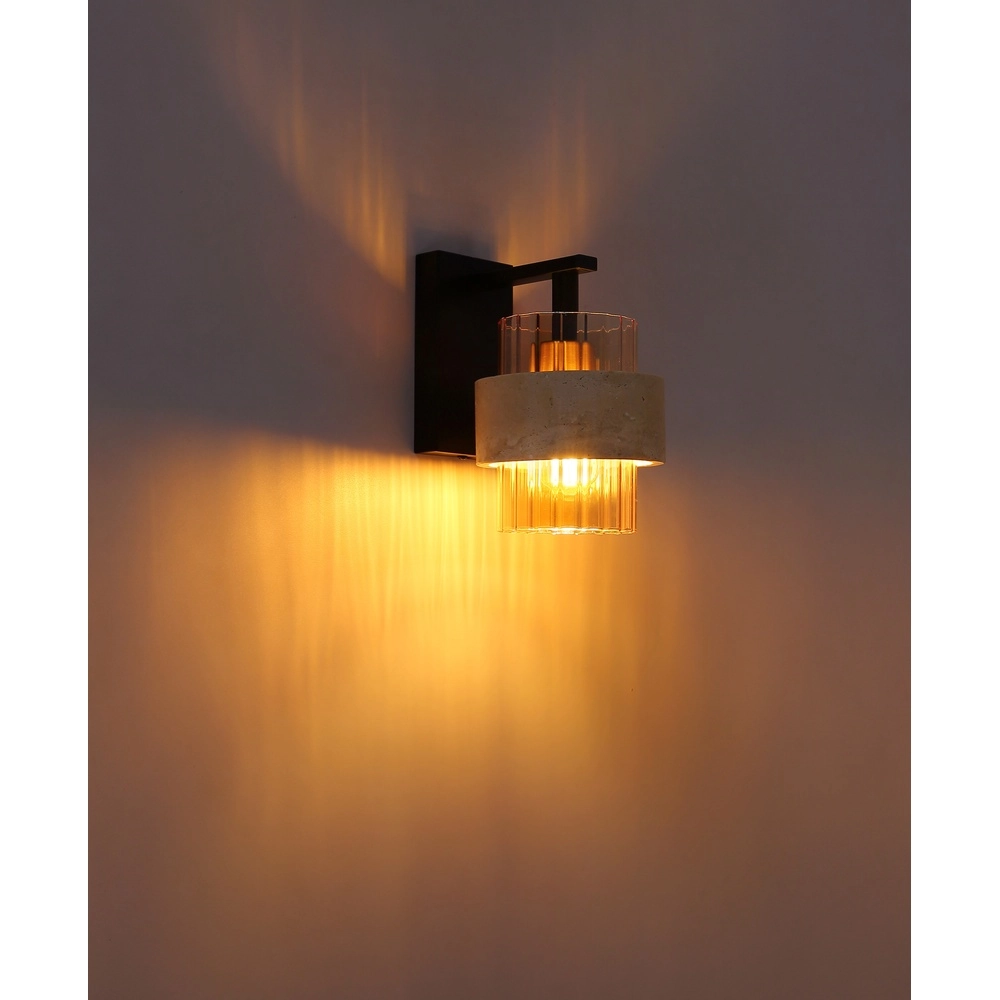 Wall lamp Daren black with marble Globo 9007371589661