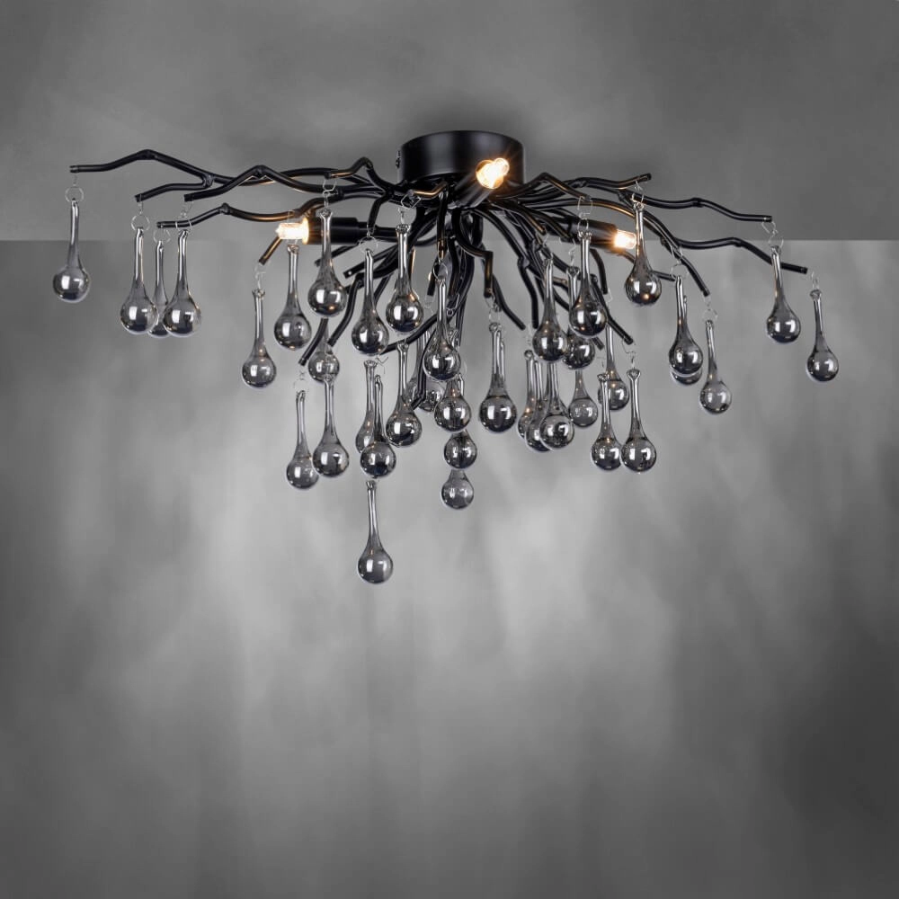 Chandelier Icicle black 60cm Paul Neuhaus 4012248377574