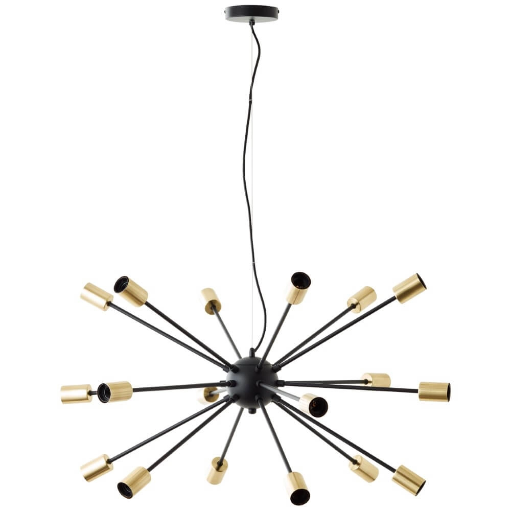 18-light pendant lamp Dree black with gold Brilliant 4004353421709