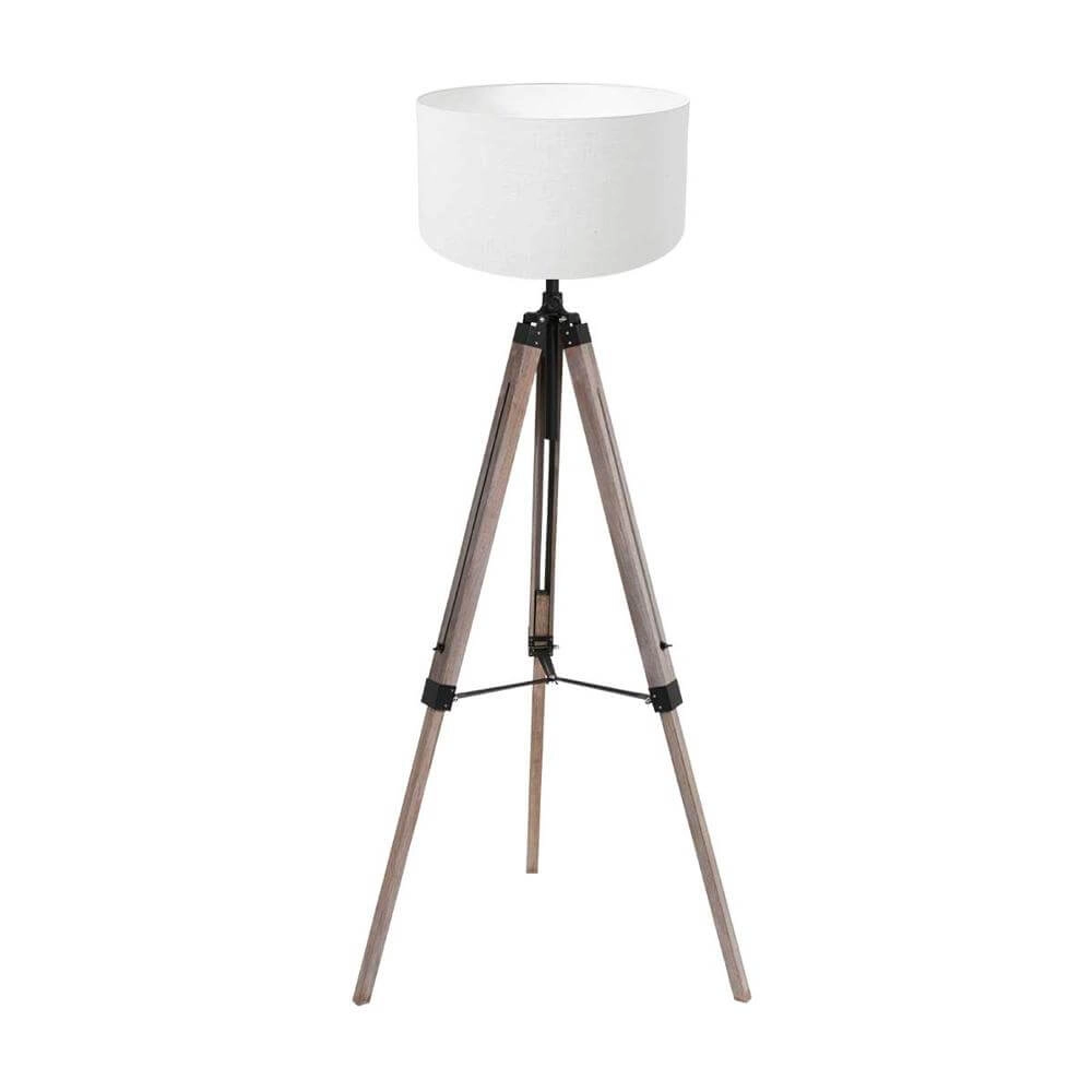Tripod floor lamp Triek with white hood