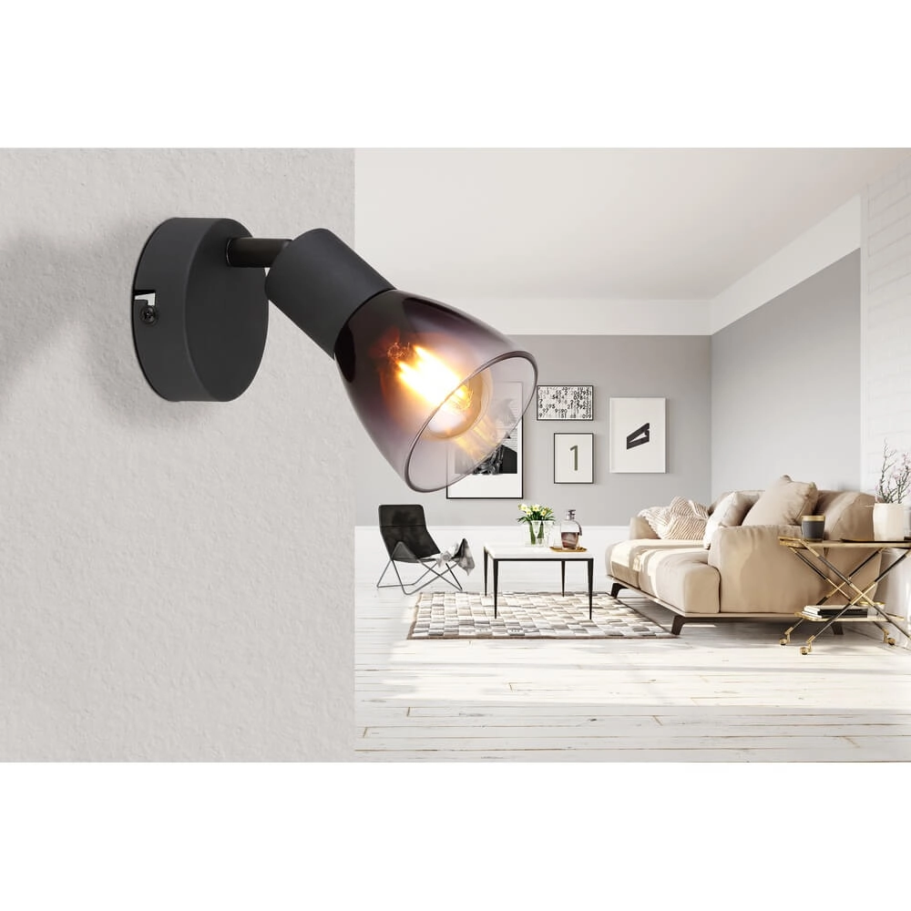 Black wall lamp Satella ankle Globo 9007371446926