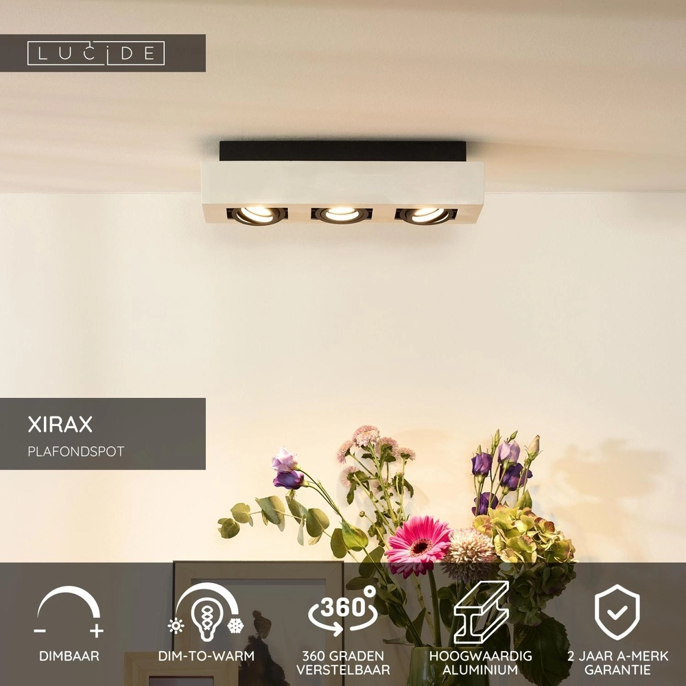 Ceiling spotlight Xirax 3 x 5W white Lucide 5411212092335