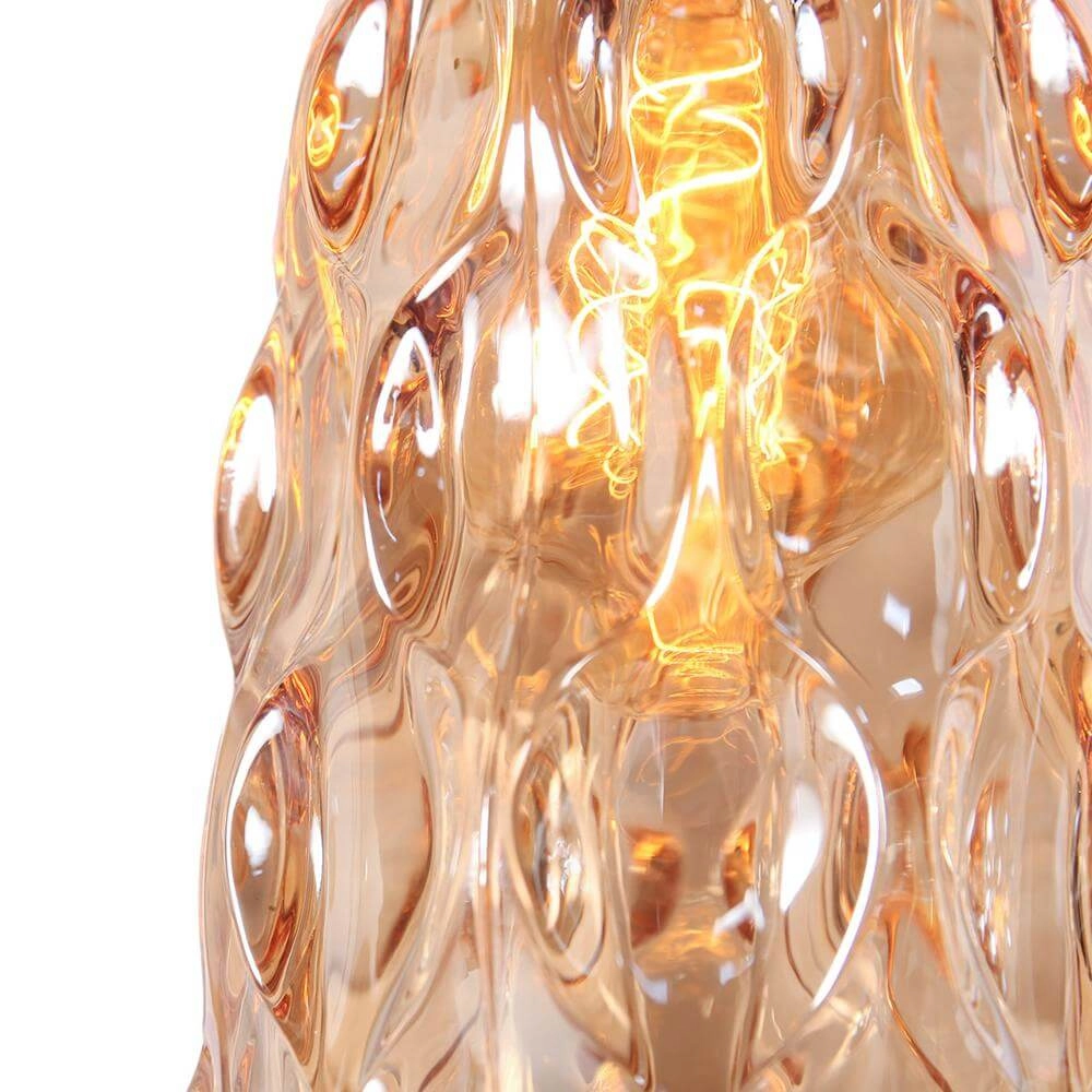 Table lamp Vidrio black with amber glass Steinhauer 8712746173734