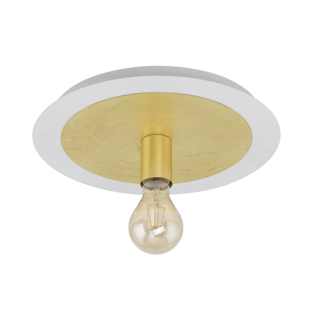 Unique ceiling lamp Passano white and gold single