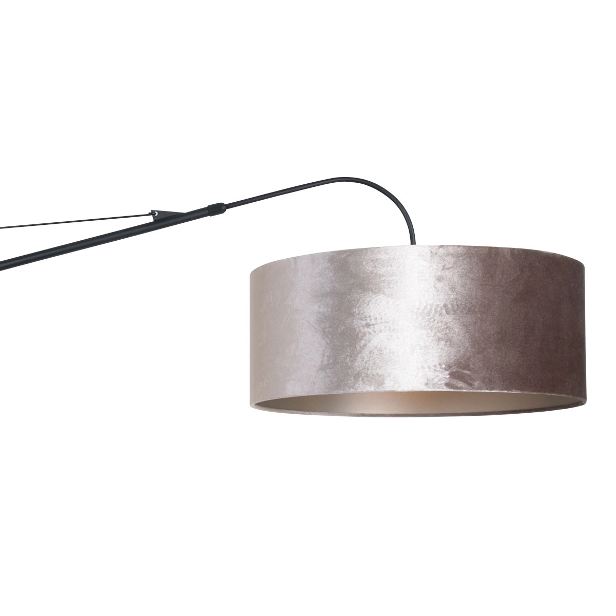 Wall lamp Elegant Classy 50cm black with taupe velvet shade