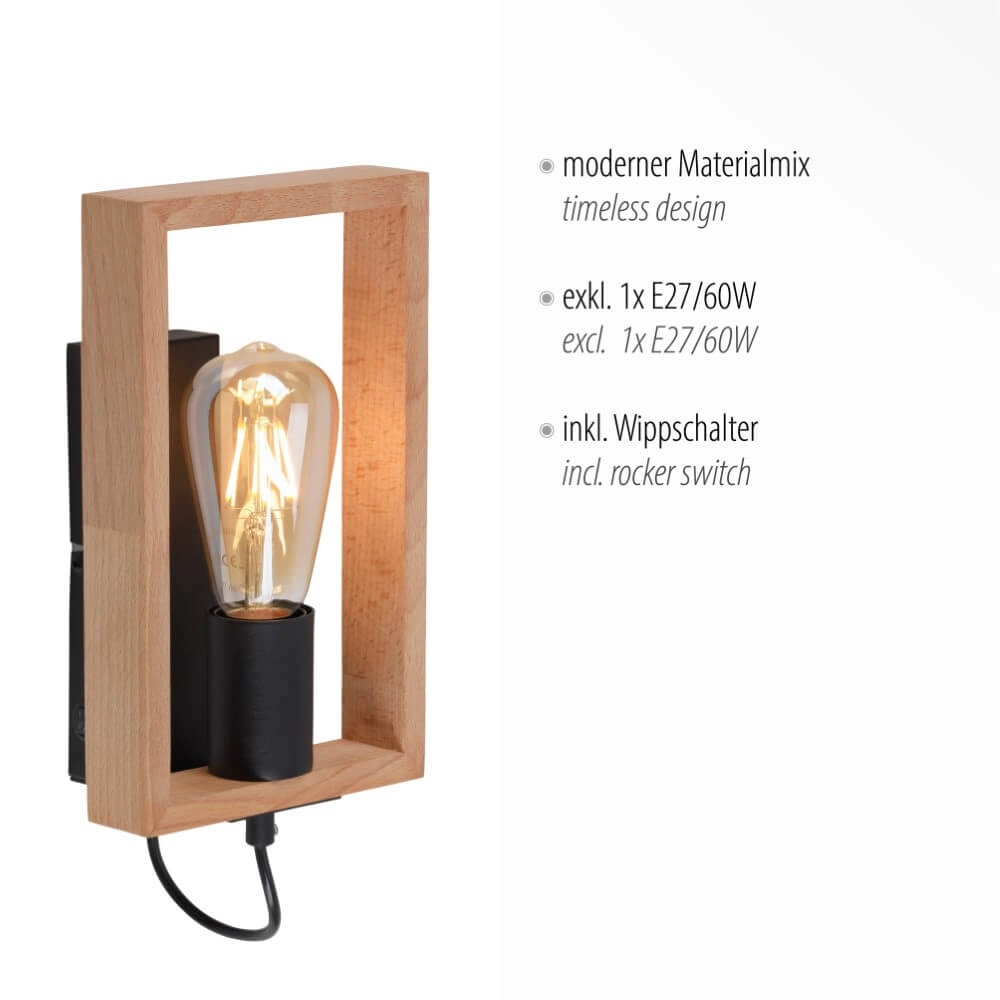 Country wall lamp Franky 1-light Just Light 4043689966454