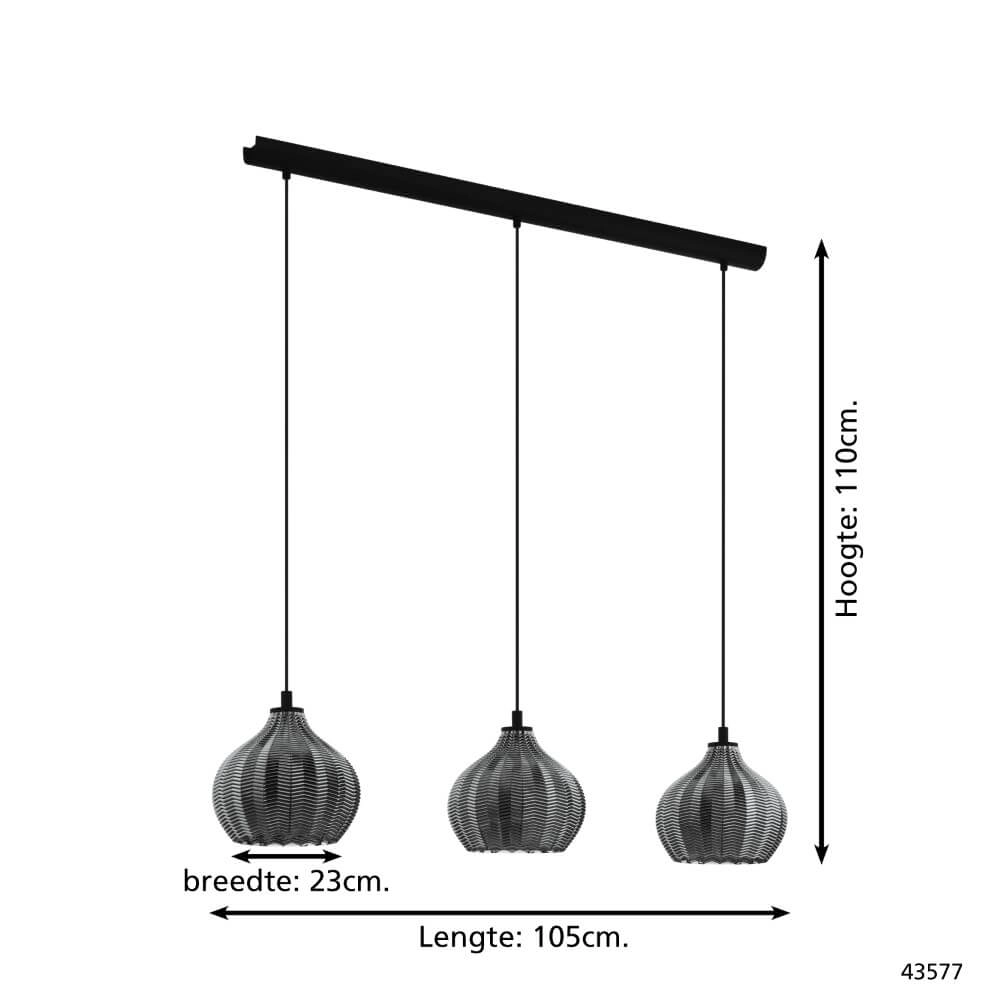 3-light glass pendant light Tamallat Eglo 9002759435776