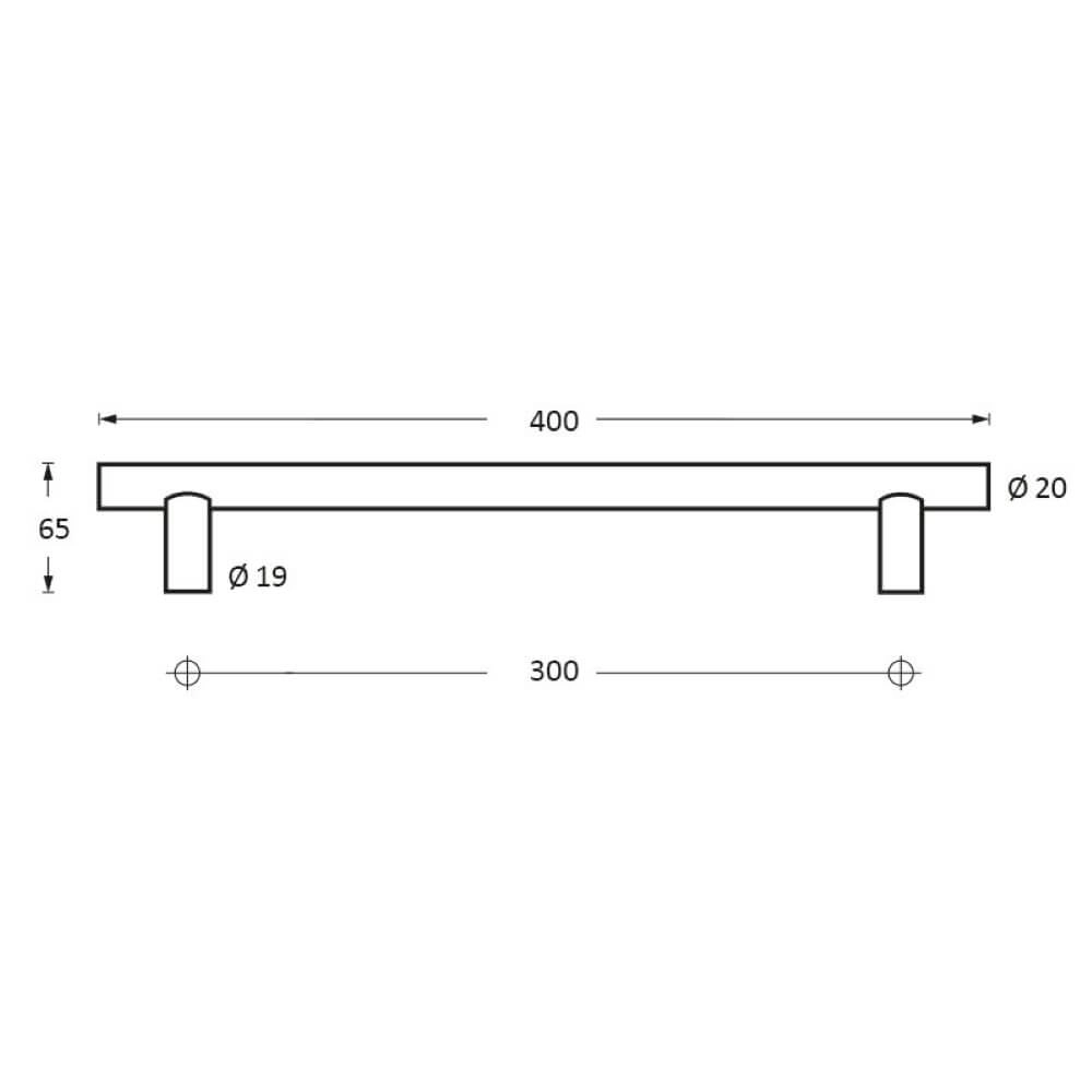 Door handles T-shape Gripon 40cm per pair stainless steel Intersteel 8714186334058