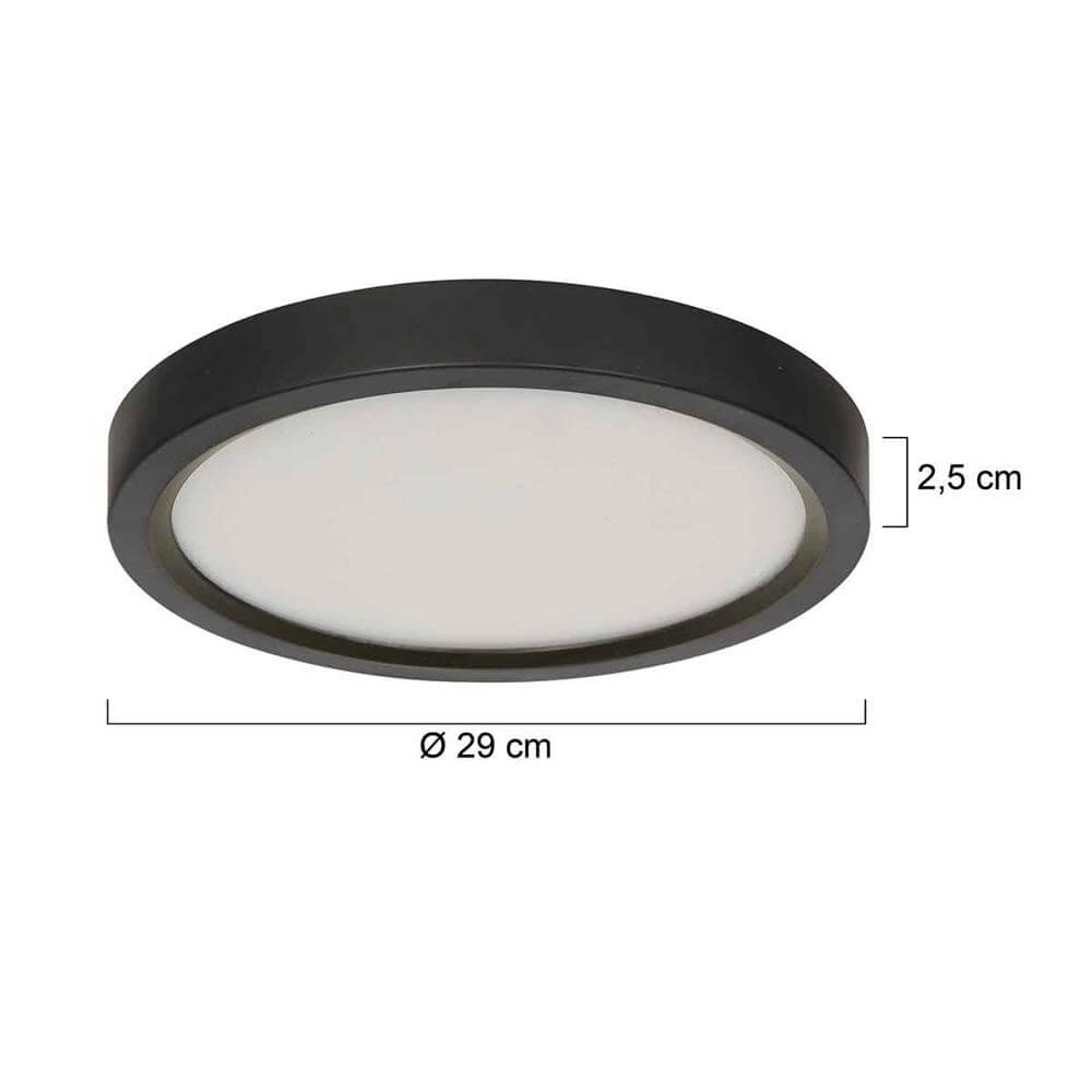 Black ceiling lamp Walcie Ø 30cm Steinhauer 8712746176599