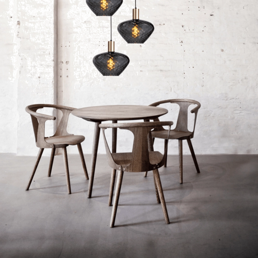 3-light loft hanging lamp - gold - Porto with Blossom smoke glasses Masterlight 8718121270807