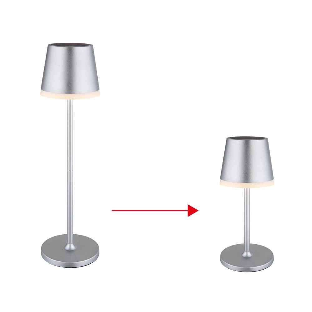 Solar table lamp Vannieso silver grey Globo 9007371478361