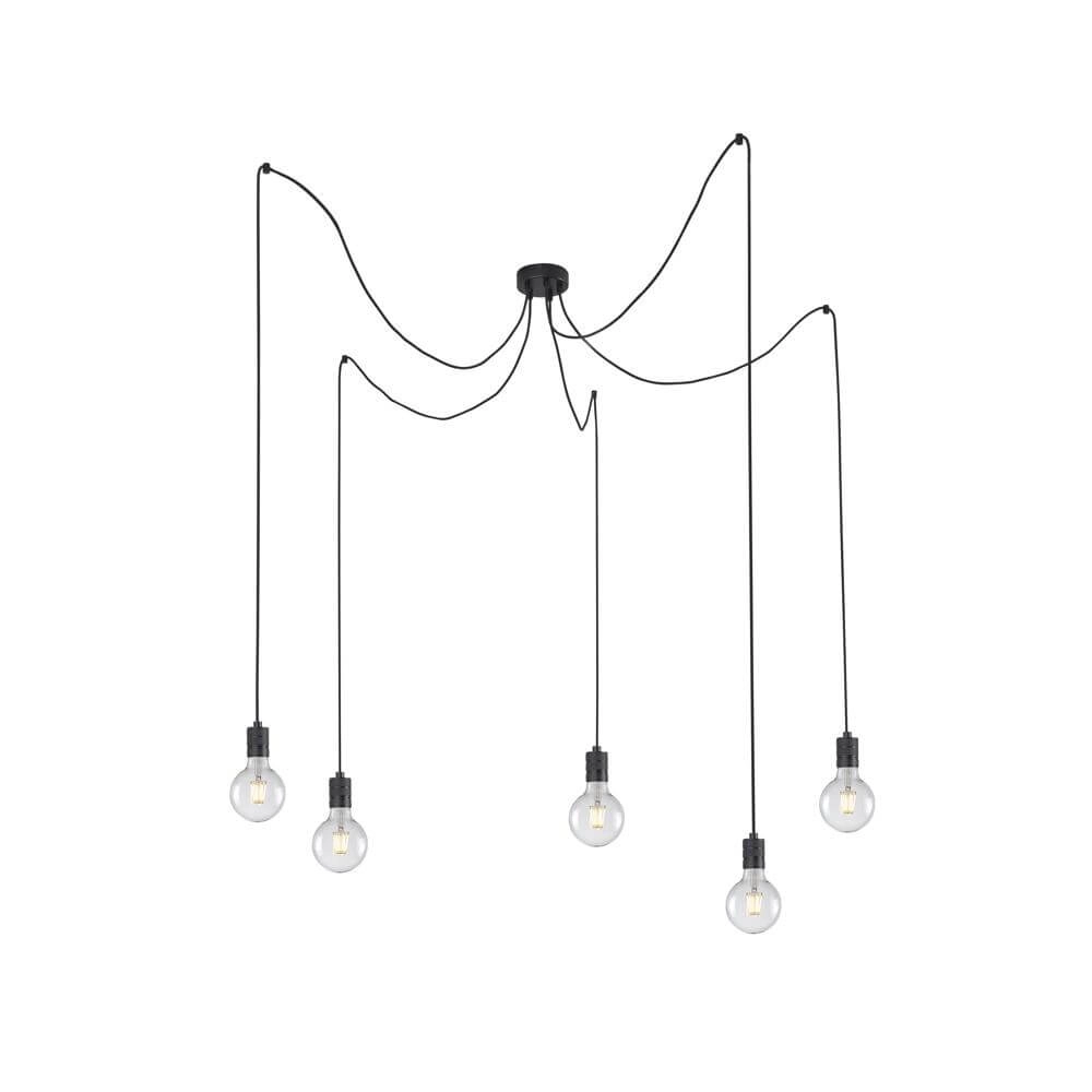 5-light pendant lamp Spin black