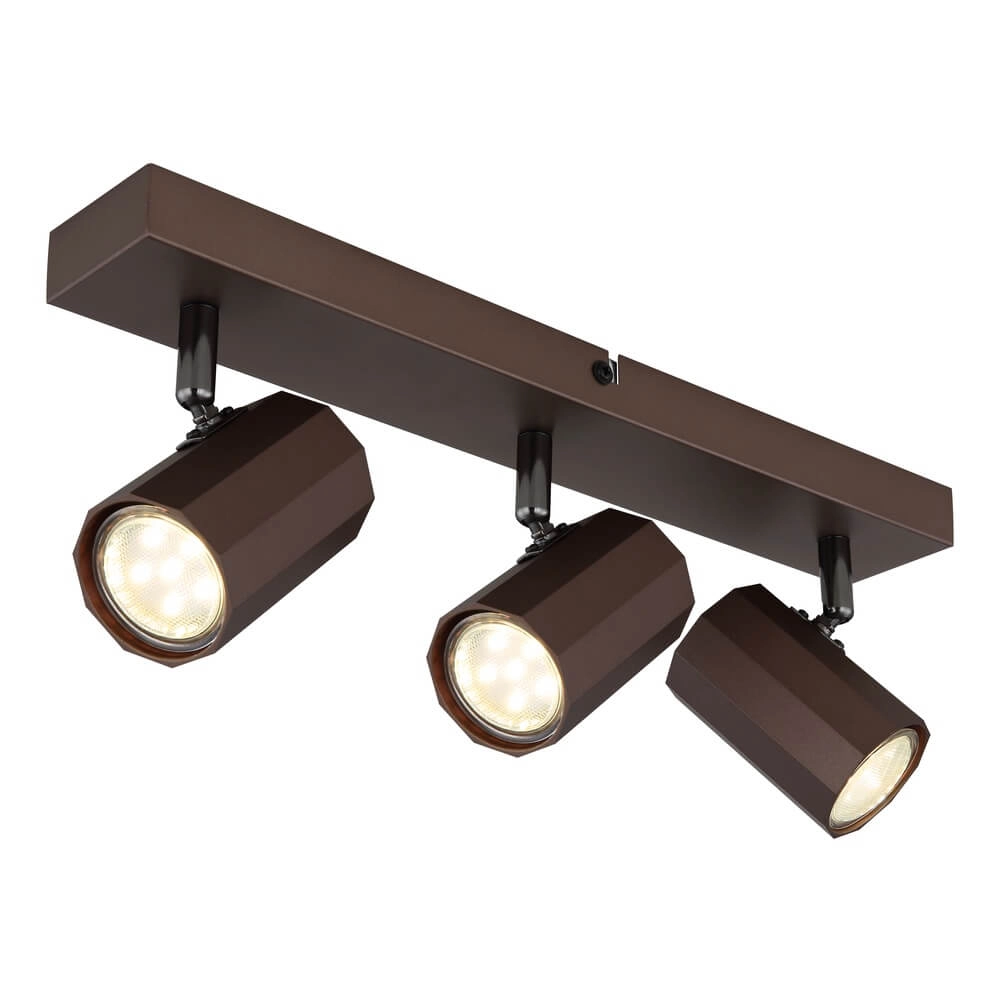 Bronze ceiling lamp James 3-light