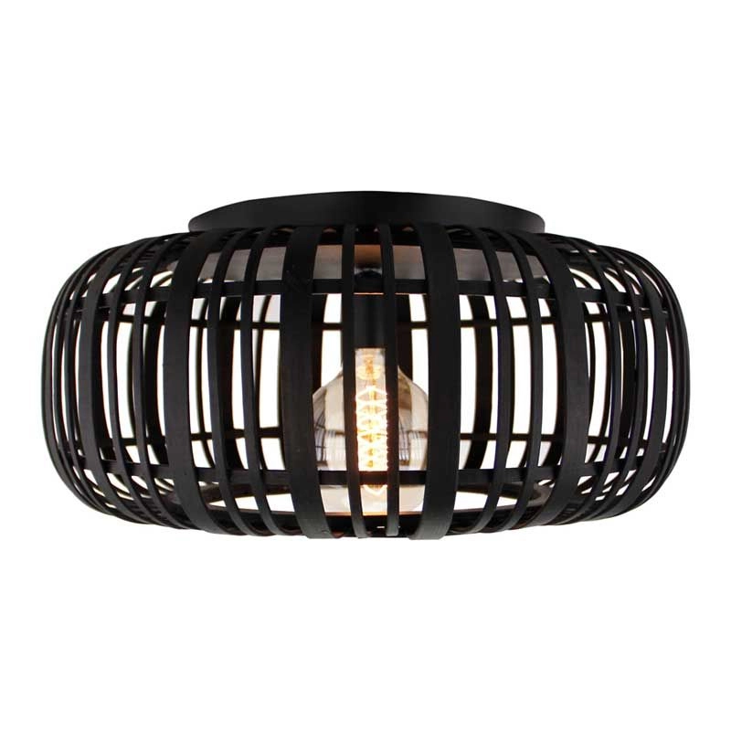 Black ceiling lamp Woodrow Rattan