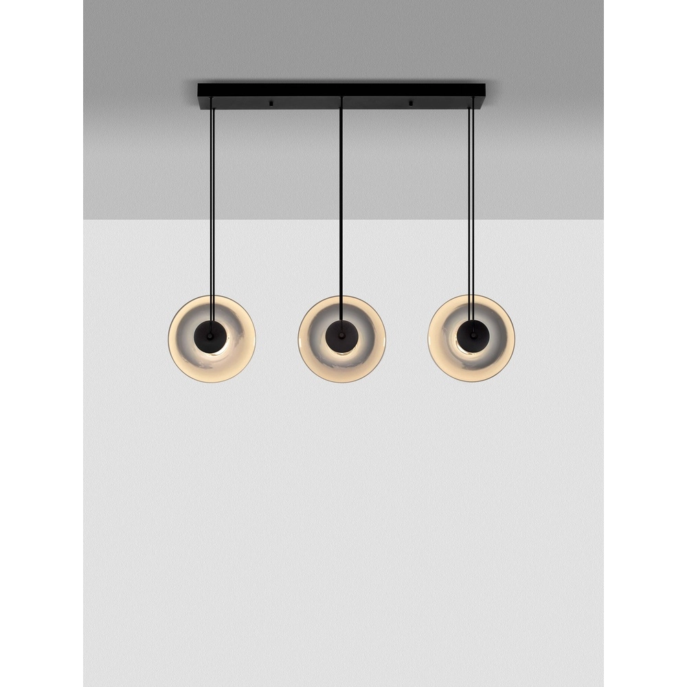 Unique pendant lamp Ballet black 3-light straight Lyora 5212017458421