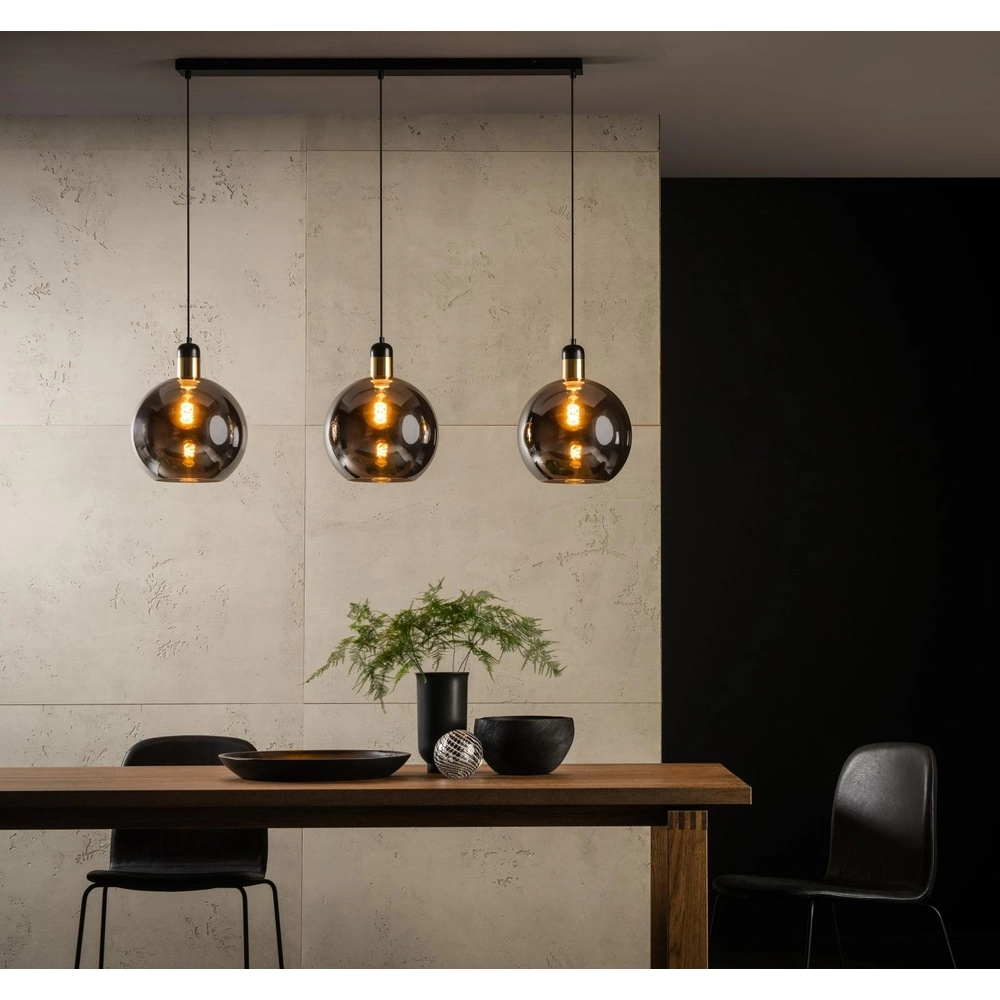 3-light pendant lamp Julius smoke glass
