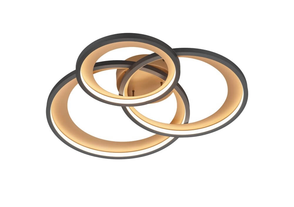 Ceiling lamp Granada 3-ring gold with black Trio 4017807505702
