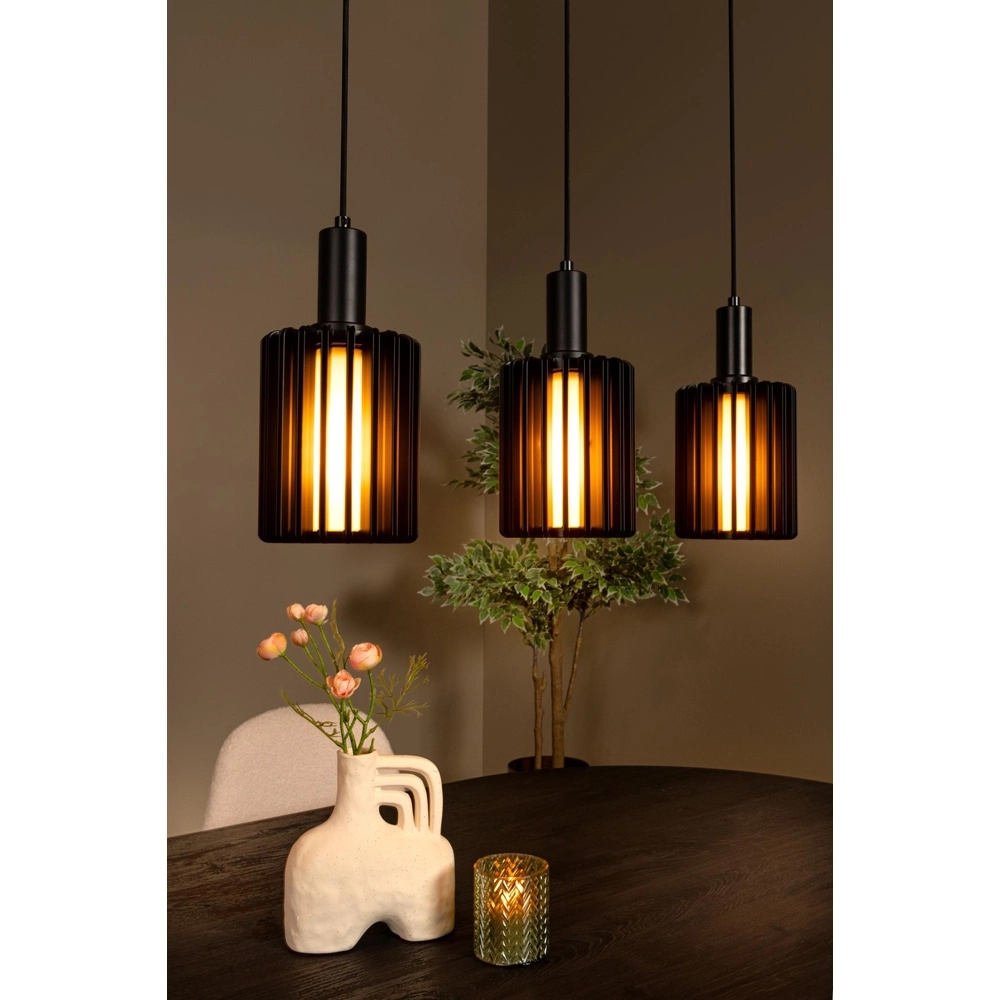 5-light pendant lamp Lambres straight black Lucide 5411212452962