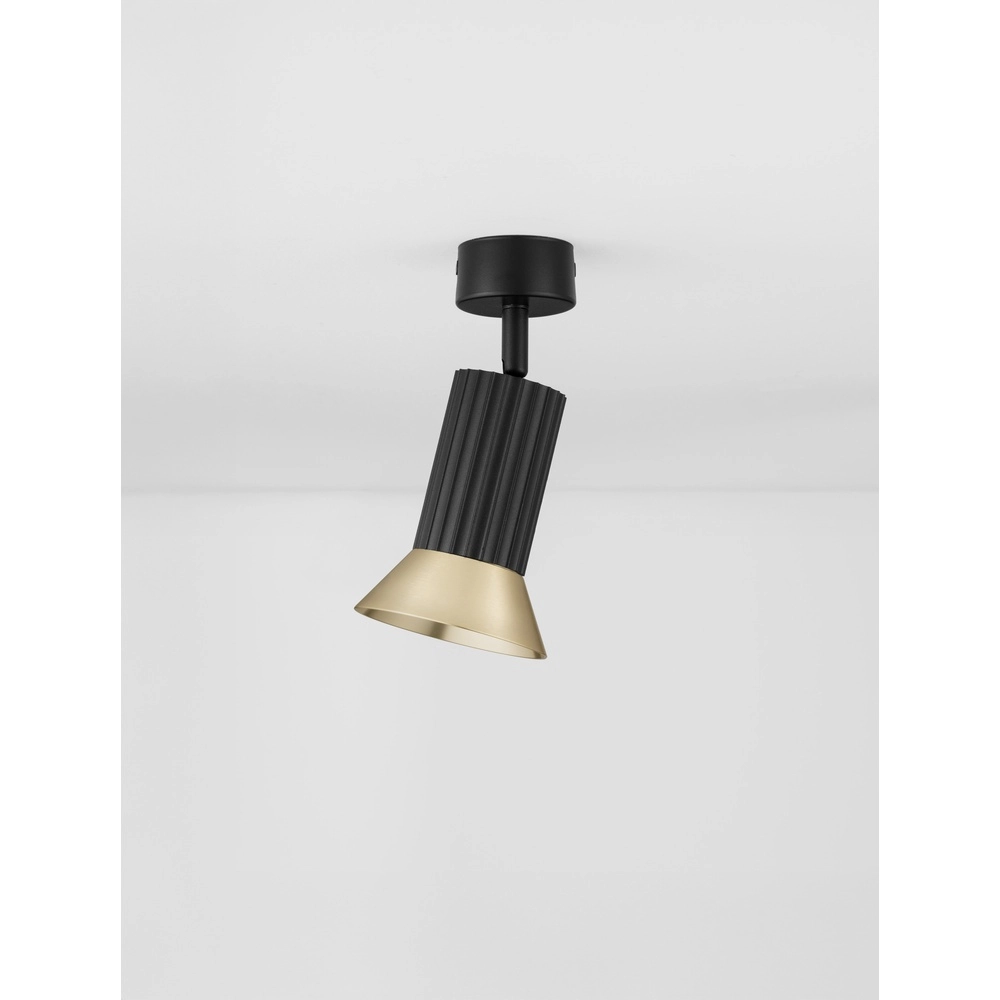 Ceiling spotlight Luvia Orientable black with gold Lyora 5212017475510