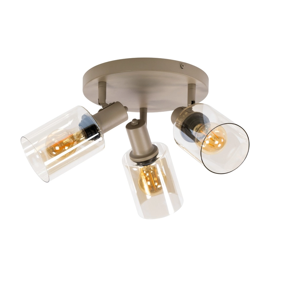 Plafondlamp rond Sepiora 3-lichts zand bruin Lyora 8716803515222