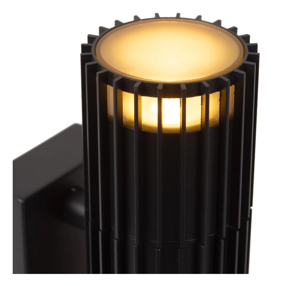Black wall lamp Timbala Double with sensor Lucide 5411212114006
